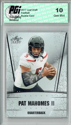 Tarjeta de novato Patrick Mahomes 2017 Leaf Draft #07 IGP 10 Kansas City Chiefs Foto 1 de 2