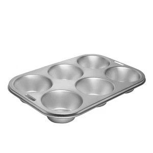 Stainless Steel Extra Large Muffin and Cupcake Pan, 6 Cup - Picture 1 of 6