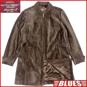 Eddie Bauer Men's Leather Coat M Brown Double Zip Used Casual Jacket - Picture 1 of 6
