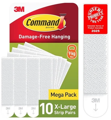 Command Picture Hanging Strips, White, X-Large, 10 Pairs (20 Strips) X-Large  - Image 1 of 4
