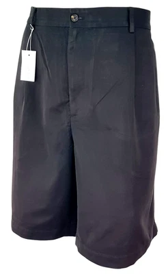 GREG NORMAN Hombres Negro LUJO NOCHE PANTALONES CORTOS Golf Plisado - Cintura 42" - PVP £62 Foto 1 de 4