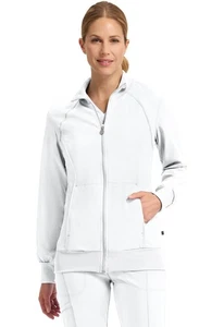 Cherokee Infinity Zip Front Warm-up Jacket 2391A WTPS White Free Shipping - Picture 1 of 6