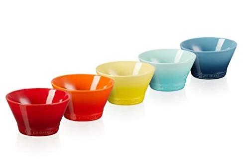 Juego de cuencos Le Creuset Neo Bowl mediano arco iris (5 piezas) [Oficial japonés Foto 1 de 4