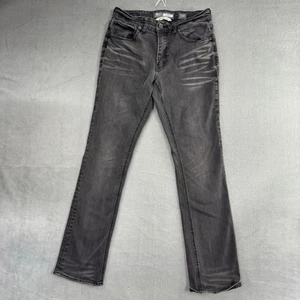 Pantalones de mezclilla rectos BKE para hombre 32x30 Jake negros lavados elásticos descoloridos bigotes - Imagen 1 de 7