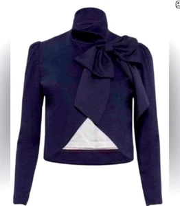 Chaqueta corta Alice + Olivia Addison con lazo azul marino talla S nueva sin etiquetas - Imagen 1 de 3