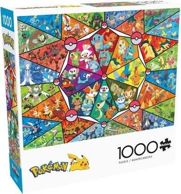 Buffalo Games Jigsaw Puzzle Pokemon Stained Glass Starters 1000 piece - image 1 of 2