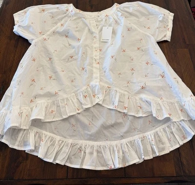 Top de salón/dormir Piyama Sophie con flores y volantes - talla M - nuevo con etiqueta Foto 1 de 4