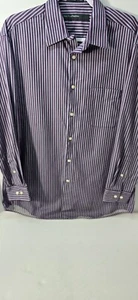 Perry Ellis Portfolio Mens Large Button Down Shirt 16 32/33 Pinstripe - Picture 1 of 7