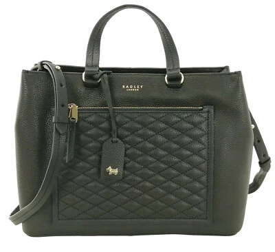 Radley Black Quilted Bag Satchel Medium Handbag Leather Multiway Sunny Dene - image 1 of 4