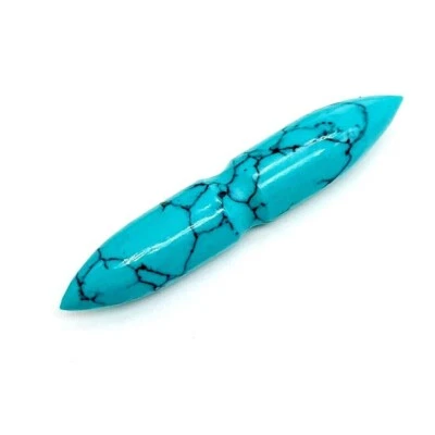 Turquoise ROUND NOTCH TUSK, Septum, Spike Tusk  Size 12g (2mm) to 1/2'' and More - Image 1 of 4