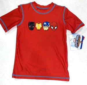 Marvel Superhero Adventures Boys 5T Short Sleeve Shirt UV +50 Red - Picture 1 of 4