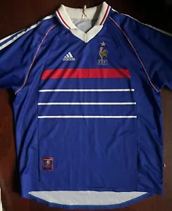 Vintage Adidas 1998 France Home World Cup Soccer Jersey Adult XL - Picture 1 of 8