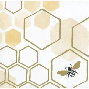 Honeycomb Beverage Napkins Paper 16 Per Pack Tableware Supplies Decoration - Picture 1 of 1