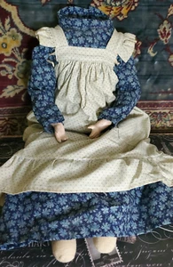 ANTIQUE! REPRODUCTION REPLACEMENT DRESSED 19" CLOTH BODY & BISQUE ARMS - Picture 1 of 20