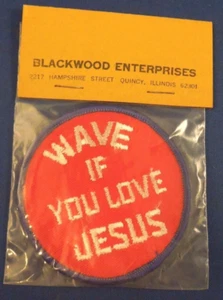 Vintage Wave If You Love Jesus Christian Sew On Patch - Trucker Hat Jacket Style - Picture 1 of 3