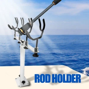 Aluminum Boat Rod Pod Sure Grip Steel PVC Coated Steel Wire Fishing Pole Holder - Picture 1 of 8