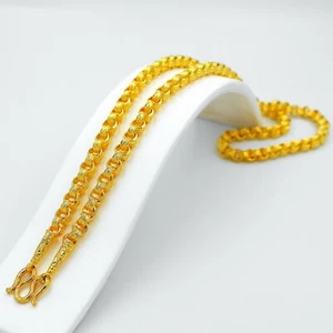 ROLO Gold Chain Necklace 22K 23K 24K Thailand Jewelry Baht Gold Amulet Necklace - Picture 1 of 8