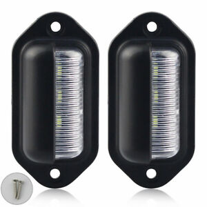 2 Pcs License Plate Lights Bulb Lamp 6 LED Plastic Accessories For Car Truck SUV