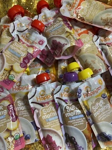 32 Baby Food Pouches Happy Tot Organics Stage 4 Super Morning 3 Flavors EXP:8/25 - Picture 1 of 5