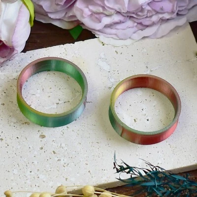 Ultra Light Ear Tunnels 10-100mm | Red Green | Thin-wall Ear Tunnels Pair - Image 1 of 4