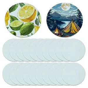 USA 120pcs/CTN Diameter 3.9" Round Sublimation Blank Glass Coaster Glossy - Picture 1 of 15