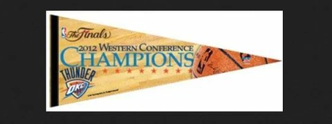 OKLAHOMA CITY THUNDER 2011 Western Conference Champions Premium Felt PENNANT Cover