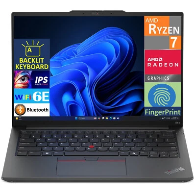 Lenovo Thinkpad E14 G6 14.0" Laptop  AMD Ryzen 7 7735U 32GB 512GB SSD W11H - Image 1 of 4