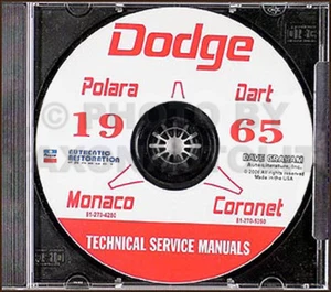 1965 Dodge Coche CD Reparación Tienda Manual Corona Dardo Polara Monaco Custom - Imagen 1 de 1