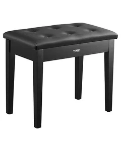 VEVOR Piano Keyboard Bench Storage Padded Seat Wooden Vanity Bookcase Stool - Picture 1 of 12