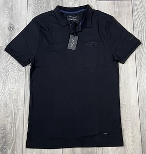 883 Police Polo Shirt Top EZIO Black Men's Size Medium Slim Fit Cotton - Picture 1 of 6