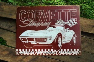 1969 Corvette Stingray Convertible Tin Metal Sign - Chevy, Chevrolet, GM - Retro - Picture 1 of 5