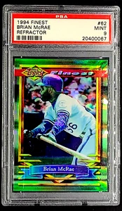 1994 Topps Finest Refractor #62 Brian McRae KC Royals PSA 9 Only 1 Graded Higher - Picture 1 of 11