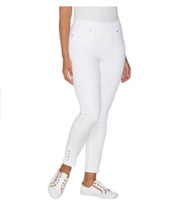 Martha Stewart Knit Denim Pull-On Jeans mit Druckknopfdetail Medium Wash 10 A307750 - Bild 1 von 3