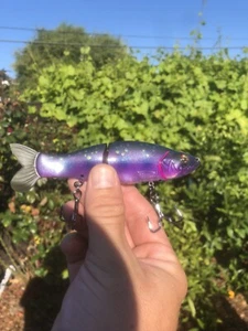Custom Painted Glide Bait Slide 135 Premium Blank TRAPPER HOOKS Violet FORELLE - Bild 1 von 6