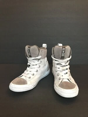 CONVERSE Asphalt Boot Hi Kid's Youth Size 3 White /Gray  Boots Shoes - Image 1 of 4