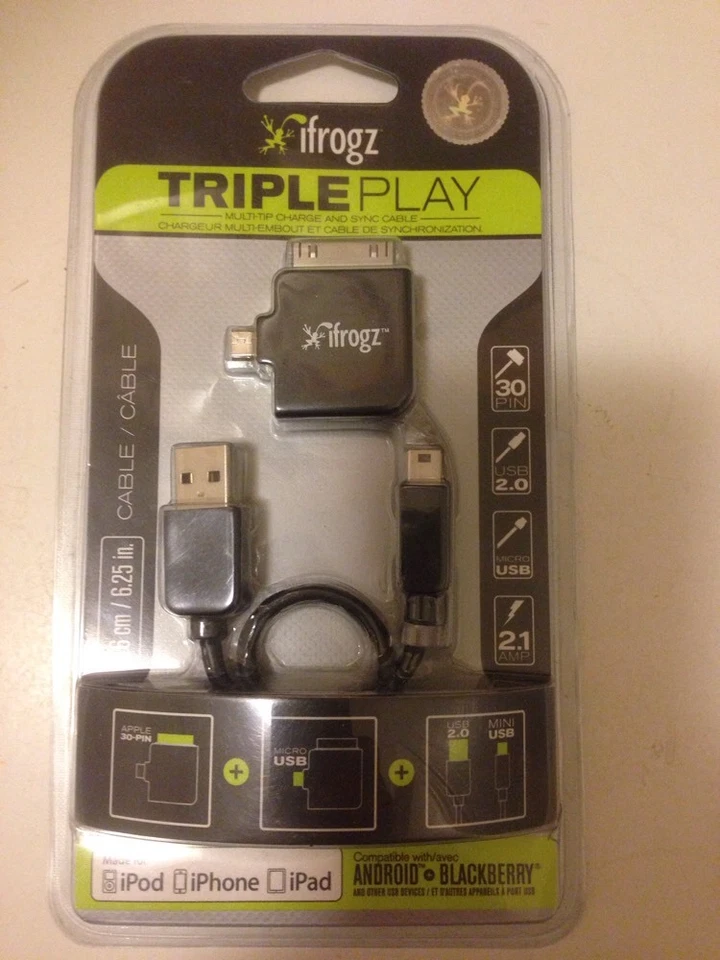 iFrogz TriplePlay - Multiple Device Charger & Sync. iPhone, iPod, iPad, Android - Image 1 of 4