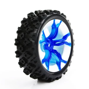 4 Stck. Rallye Reifen & Felge 12 mm Sechskant für HSP HPI RC 1:10 Offroad Modellauto - Bild 1 von 5