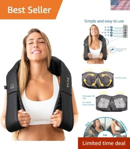 Shiatsu Back Shoulder and Neck Massager with Heat - Deep Tissue Kneading Pill... - Picture 1 of 9