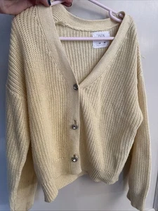 Bejeweled Zara Yellow Cardigan - Size 8-9 - Picture 1 of 3