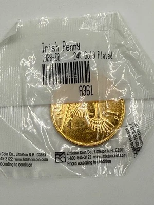 Irish Penny Eire 1963 24k Gold Plated Uncirculated - Image 1 of 4