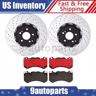 Kit de frenos delanteros Brembo rotores pastillas de cerámica para Mercedes-Benz C63 AMG 2008-2012 Foto 1 de 4