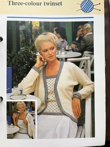 Original Knitting Pattern - Ladies Twin Set Cardigan Top - Picture 1 of 1