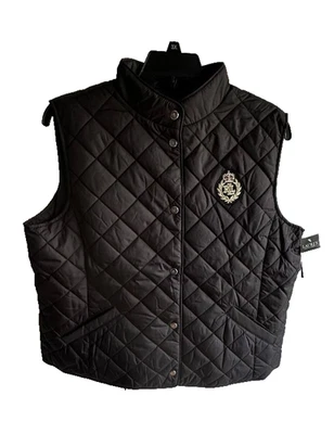 NWT $160 Lauren Ralph Lauren Crest-Patch Logo Quilted Puffer Vest  Size XL - Image 1 of 4