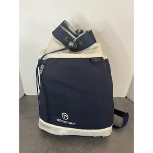 Rockport Drawstring Backpack Navy Blue & Cream Shoulder Bag *Read - Picture 1 of 16