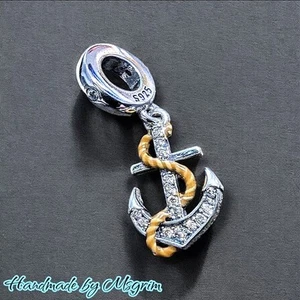 Sterling Anchor Nautical Charm Sterling 925 Ocean Beach Bracelet Charm - Picture 1 of 4