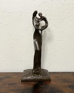 MCM Brutalistische Frau mit Kind Bronzeskulptur Statue - Bild 1 von 8