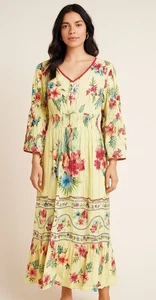 Maxi Vestido Anthropologie Me 2 Magic Para Mujer Verde Vicosa 3X Floral Boho Campesino - Imagen 1 de 12