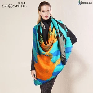 Moda 100% Sarga Lana Bufanda Chal Floral Ex-Grande Cuadrado 55" 2111153140 - Imagen 1 de 2