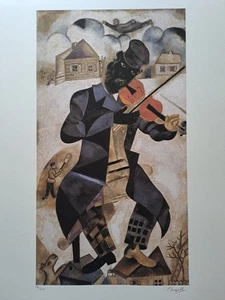 Marc Chagall Signed - The Violinist - Certificate SPADEM Paris - Picture 1 of 8