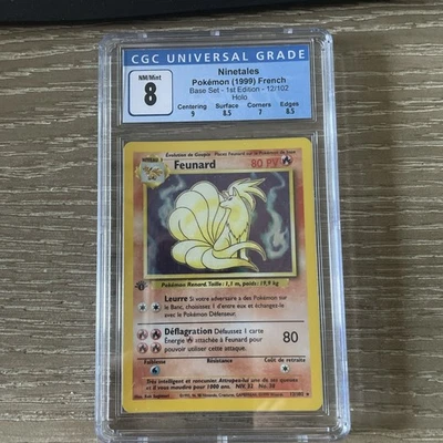 French Ninetales Feunard Holo 1st Edition CGC 8 NM/Mint 1999 Pokemon 12/102 - Image 1 of 2